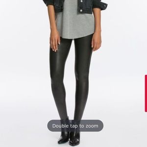 Spanx faux leather leggings in CHARCOAL | Size S